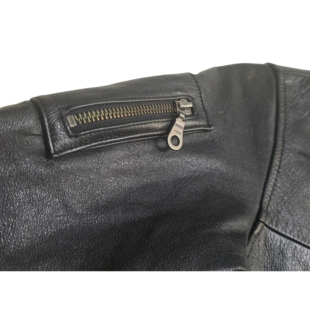 Class Club Boys Black Genuine Leather‎ Bomber Jacket Zip Up Coat Size XS 4-5